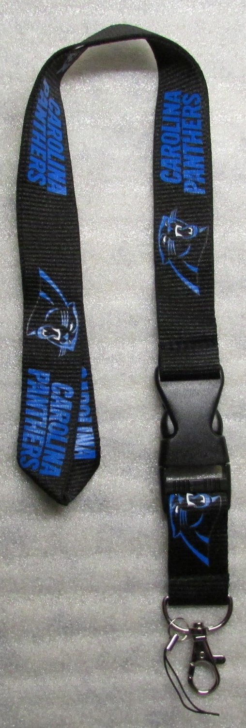 NFL Carolina Panthers Breakaway Disconnect Football LANYARD ID Key Holder NEW