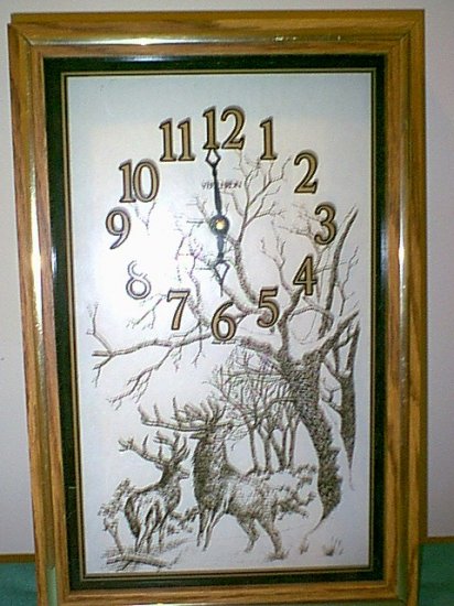 Glass Panel Elk Clock
