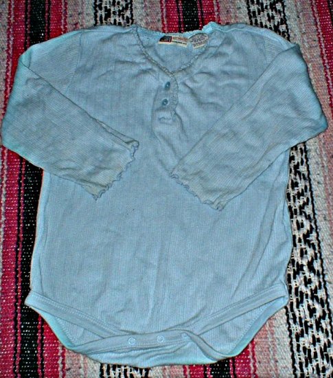 Faded Glory 24mth Blue Bodysuit with lettuce edge hems