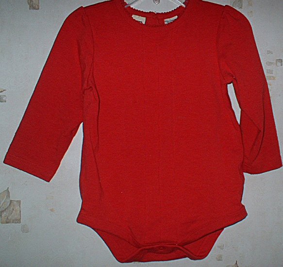 Faded Glory 24mth Pintucked Red bodysuit LN