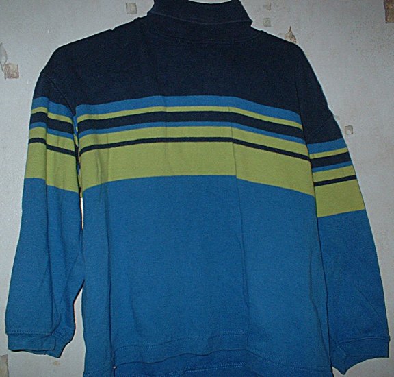 Size 4 Blue and Green Stripe Gap Turtleneck XS