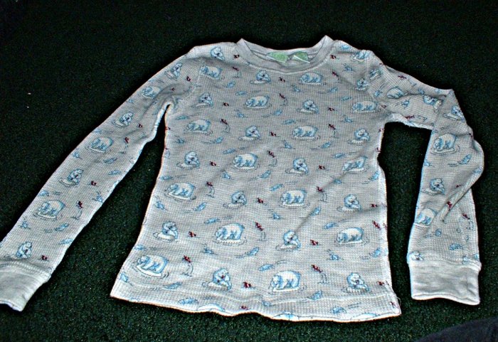 Boys Thermal Shirt with Polar Bear Print Size 8