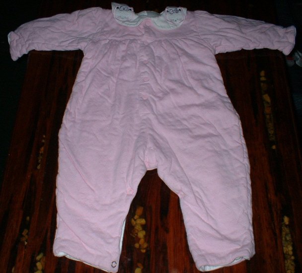 6-9mths Pink Quilted 1 Piece with Kitties