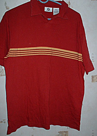 Guys Arizona Red Stripe Polo Shirt Size Medium