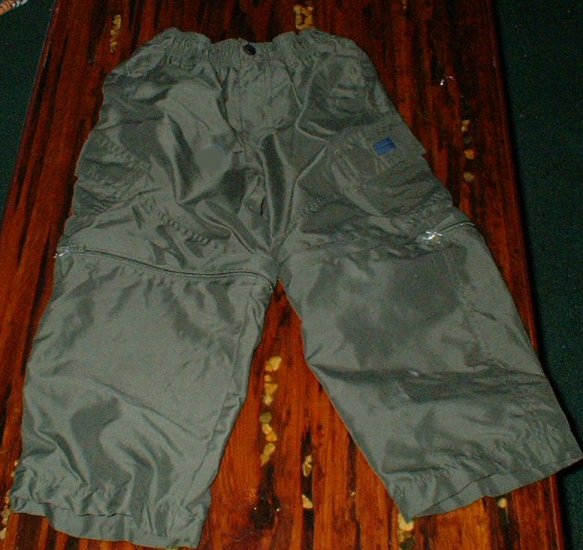 Boys Army Green Cargo Lined Zip Off Pants 4 5 EUC