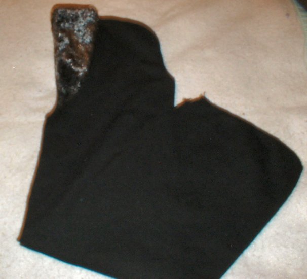 Womens Black Knit Hooded Scarf with Faux Fur
