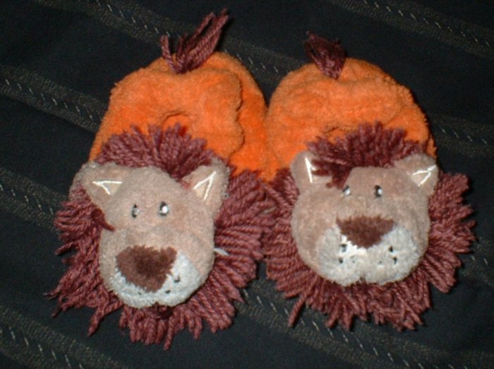 Infant Boys Terrycloth LionFace Slippers Size 1 2