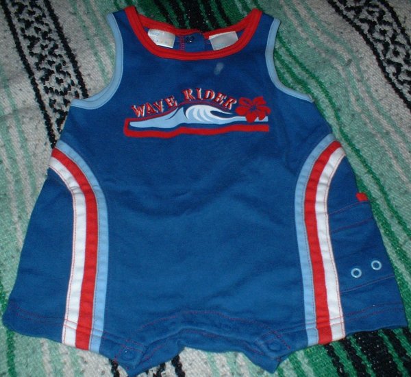 Boys Hawaiian Theme Cargo Romper LIKE NEW 12 Mths