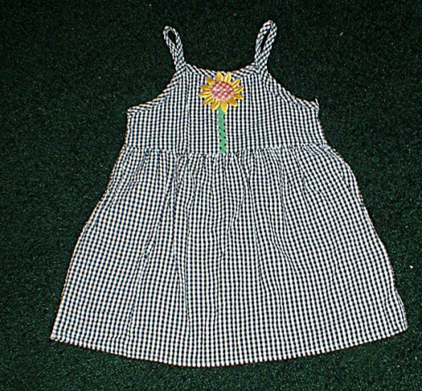 Girls 2T Black and White Sunflower Sundress