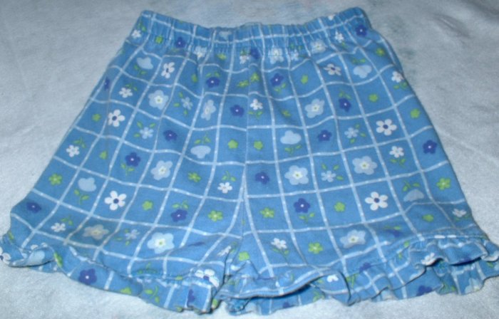 Girls 2T Blue Flowered Ruffled Shorts