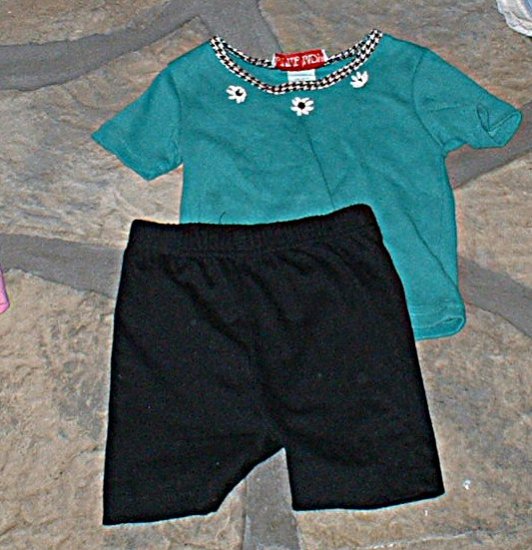 Girls Turquoise Top and Bike Shorts 3T