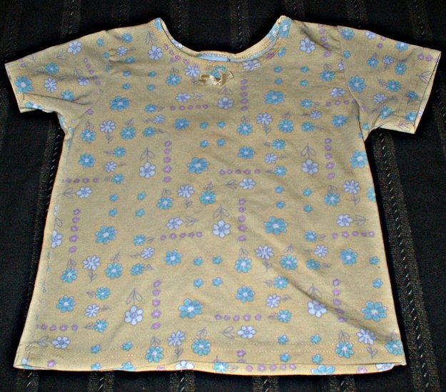 Girls Yellow Shirt with Pink and Blue Flowers 3T