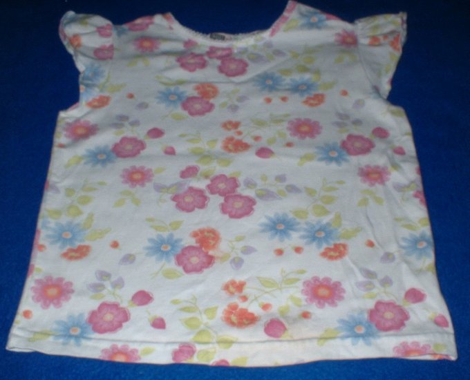 Girls 4T Flowered White Top