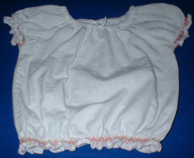 Girls 4T Eyelet Cotton Embroidered Peasant Top