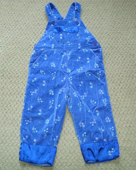 Girls 2T Cherokee Violet Velour Overalls w/ Embroidery