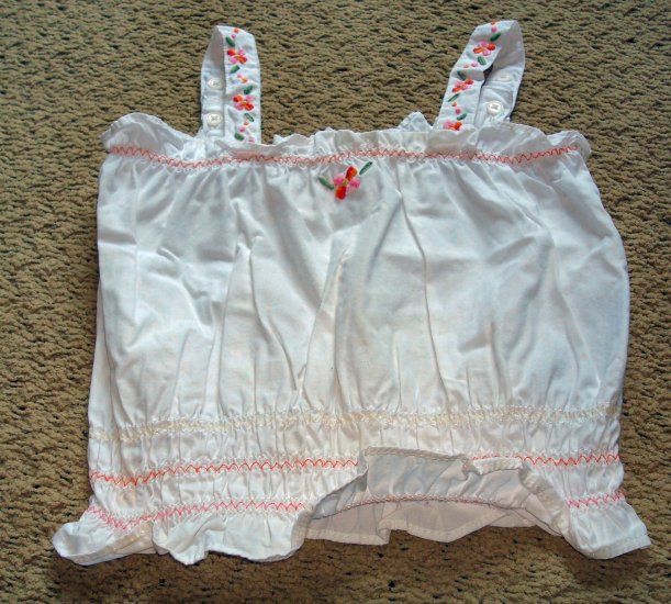 Girls White Embroidered Halter Top 2T