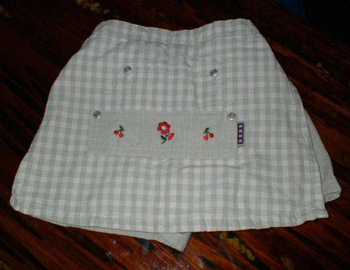 Girls Cute Khaki Scooter Skort with Embroiderey 2T