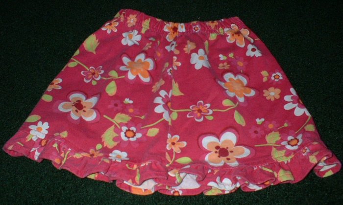 Girls Flowered Skirt with Ruffle 4T