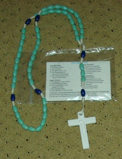 NIP Teal & Royal Blue Rosary Free Shipping