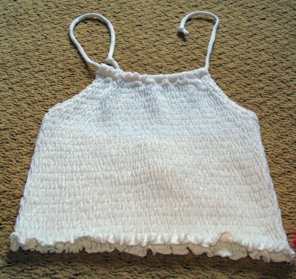 Girls White Rib Knit Halter Top sz 6
