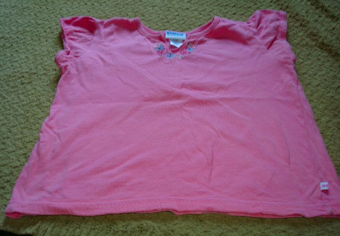 Girls Textured Pink Top With Embroidery sz 6