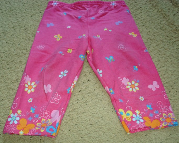 Girls Pink Print Capris 3T