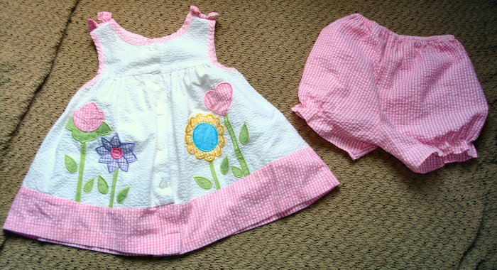 Girls Spring Flowers Babydoll Top and Bloomers 2T