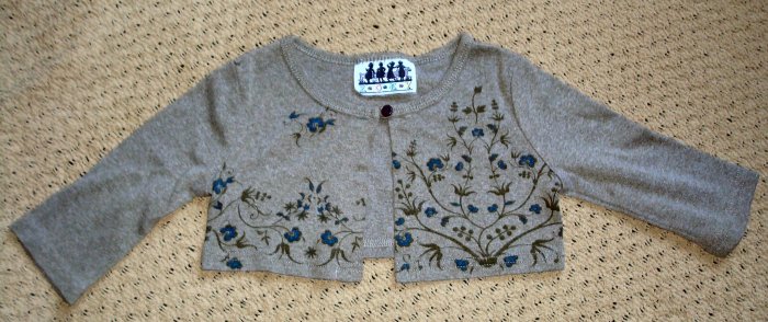 Girls Bolero Jacket Shrug Green Vine Print Size 4