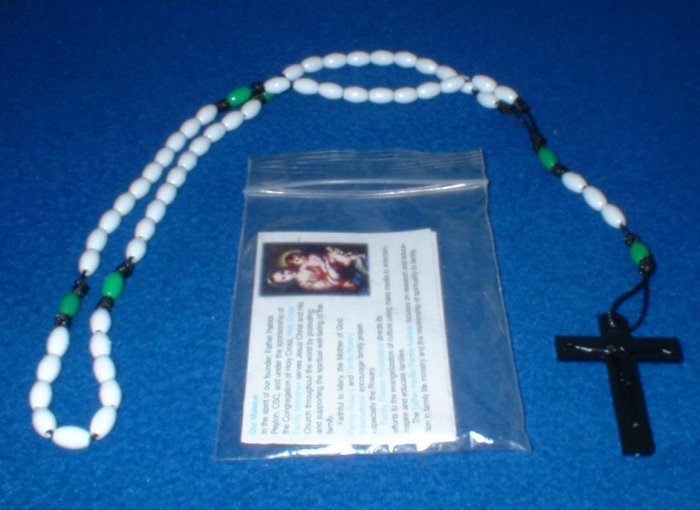 NIP White, Green and BlackRosary Free Shipping