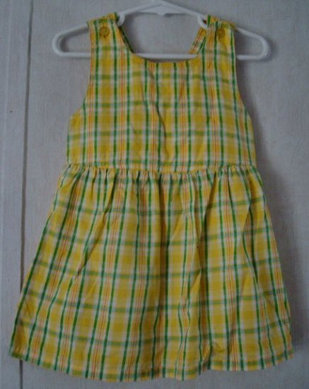 Girls 3T Green and Yellow Summer Plaid Dress