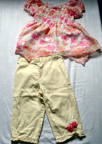 Girls Sheer Flutter Top and Capris 4T