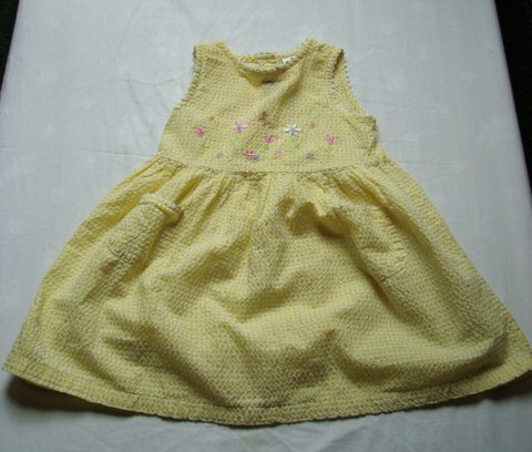 Girls 3T Yellow Embroidered Spring Dress