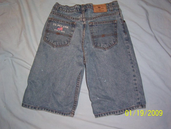 U.S.POLO ASSN.,BLUE JEAN,DENIM SHORTS,BOYS SZ.18
