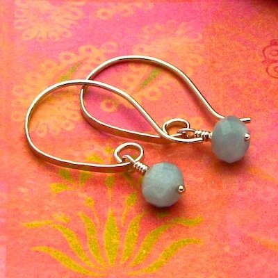 Ice Grey Quartz Sterling Silver Modern Half-Hoop Earrings