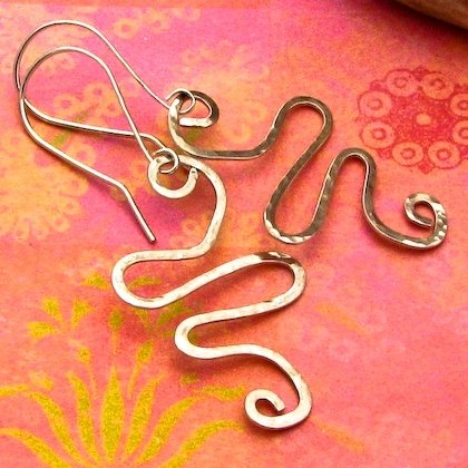 Zig Zags - Textured Sterling Silver Earrings