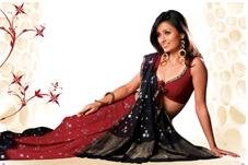 Designer Georgette Saree with Flower design and buttis