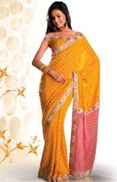 Designer Georgette Saree with Diamond motif print