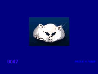 NEW Unisex Panther or Cat Face Sterling Silver Ring size 10