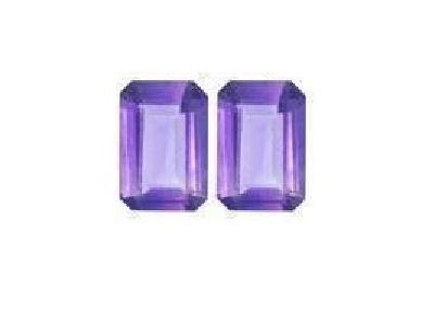 Amethyst Gemstone Pair 6x4mm-Emerald, Radiant, Rectangle Cut