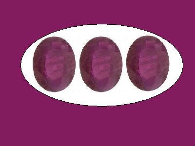 Set of 3 Rubies 8x6mm Oval Cut Loose Gemstones