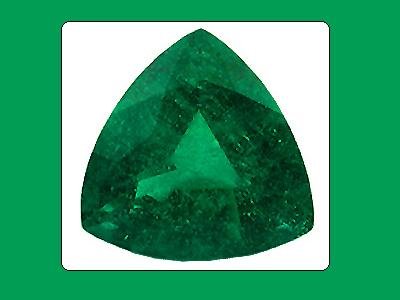 Emerald Unique Graining 10x10x10mm Trillion Cut Loose Gemstone