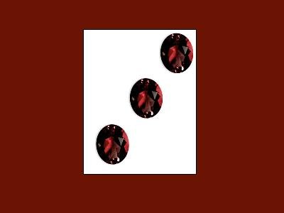 Garnet set of 3 Oval Cut 6x4mm Loose Gemstones