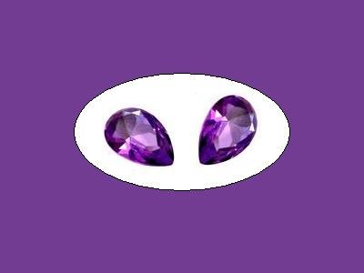 Amethyst Pair of 8x5mm Pear Cut Loose Gemstones
