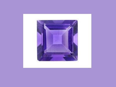 Amethyst 8x8mm Princess Square Cut Darker Loose Gemstone