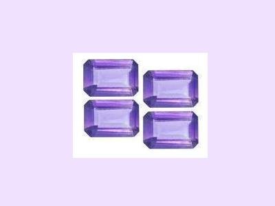 Set of 4 Amethyst 5ctw 6x4mm Emerald, Oblong, or Radiant Cut Loose Gemstones