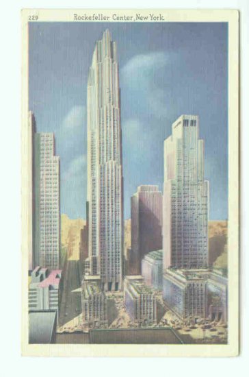 NY New York City Rockefeller Center Art Deco Postcard