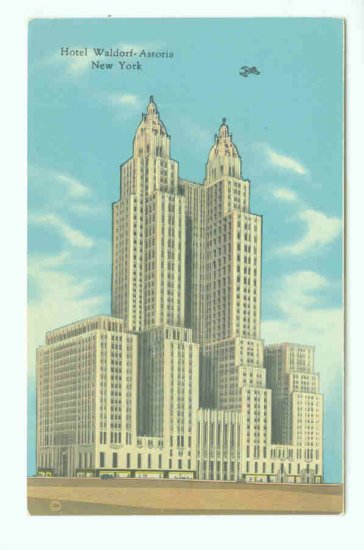 73630 NY New York City Vintage Postcard Hotel Waldorf-Astoria