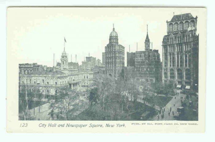 73632 NY New York City Vintage Postcard City Hall Square