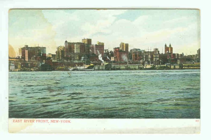 73641 NY New York City Vintage Postcard East River Front 1906 era