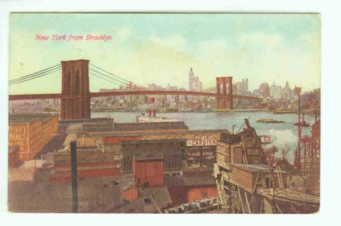 73643 NY New York City Vintage Postcard from Brooklyn Bridge